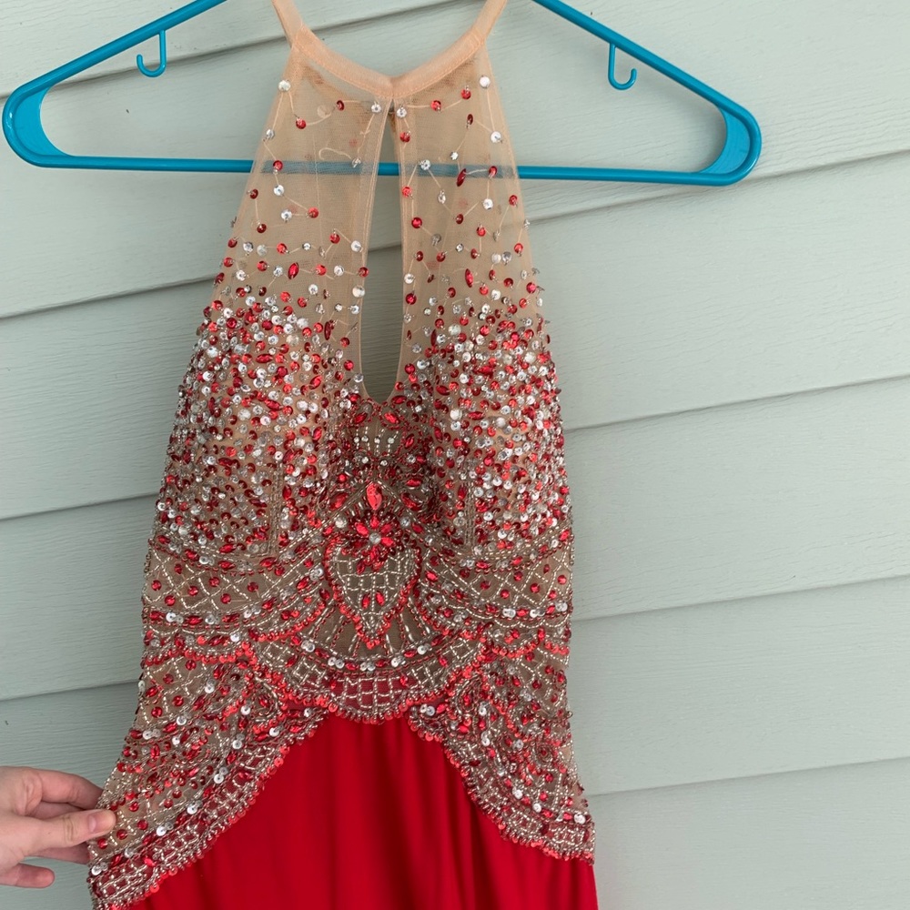 prom dress - red beaded - Picture 2 of 5